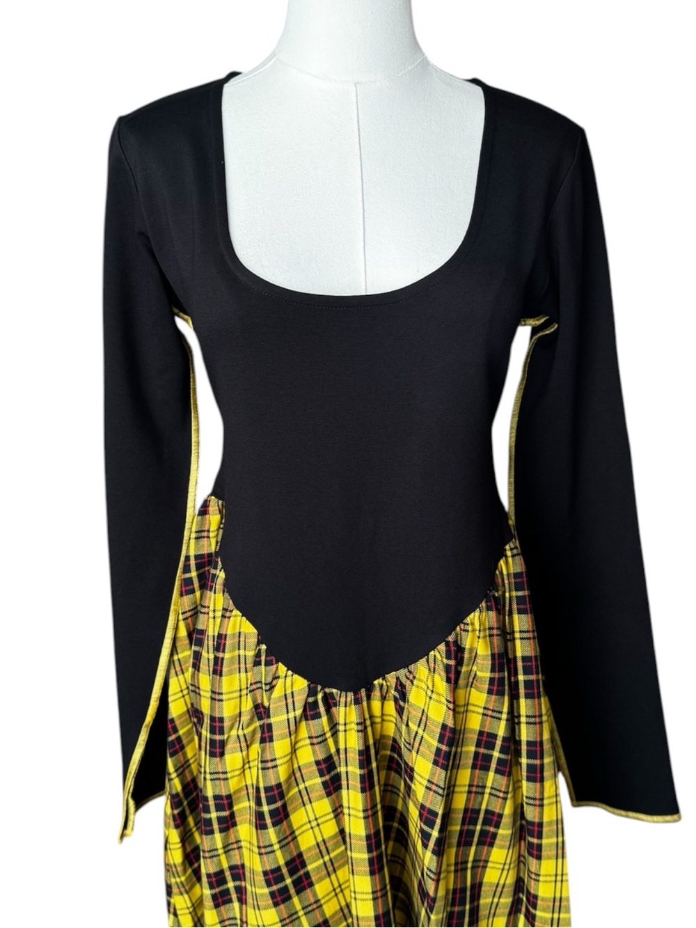 Eliza Faulkner x Free People The Joan Midi Dress in Yellow Plaid Large - Picture 3 of 8